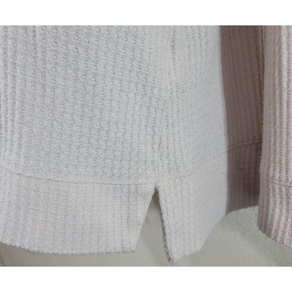 Green Tea Light Pink Waffle Knit Top Large Lightweight Soft Cozy Long Sleeves - Picture 7 of 7